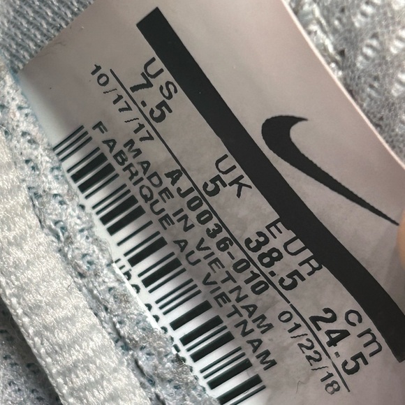 NIKE ZOOM SNEAKERS GREY MESH LOGO BLACK WHITE WOMENS SIZE 7.5 - Picture 7 of 7